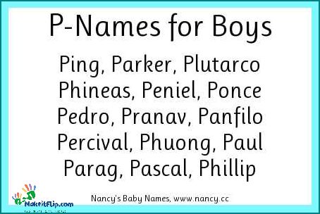 Boy P Names Popular and Unique Names for Boys