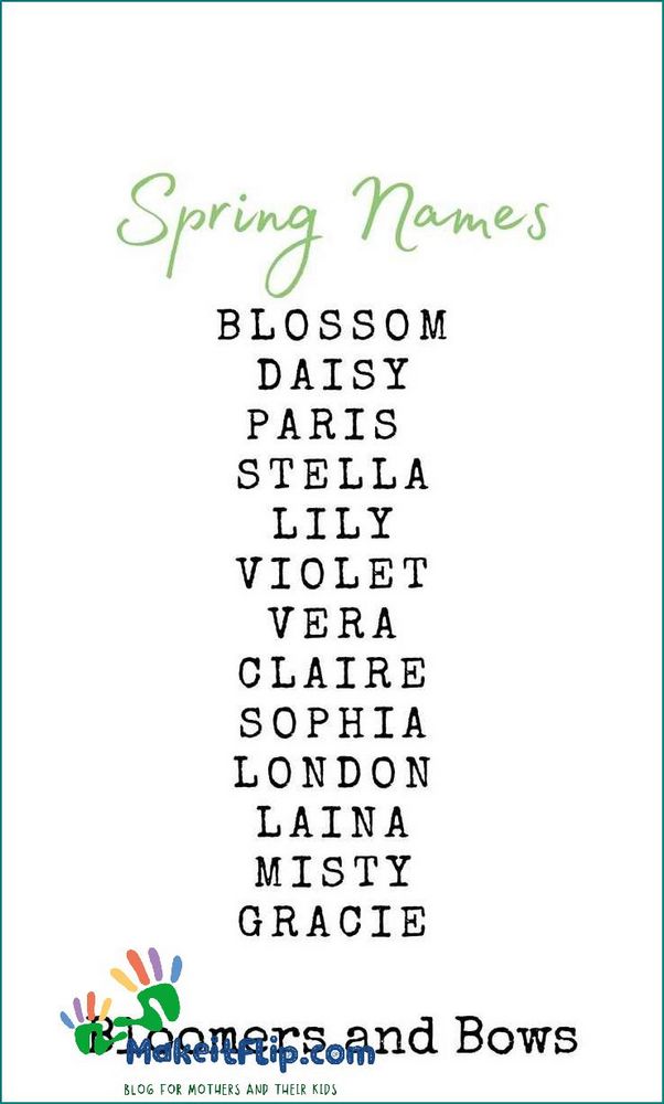 Discover the Most Popular Spring Names for Your Baby