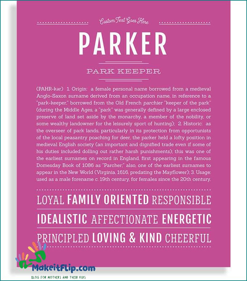 The Meaning of the Name Parker Origins and Significance