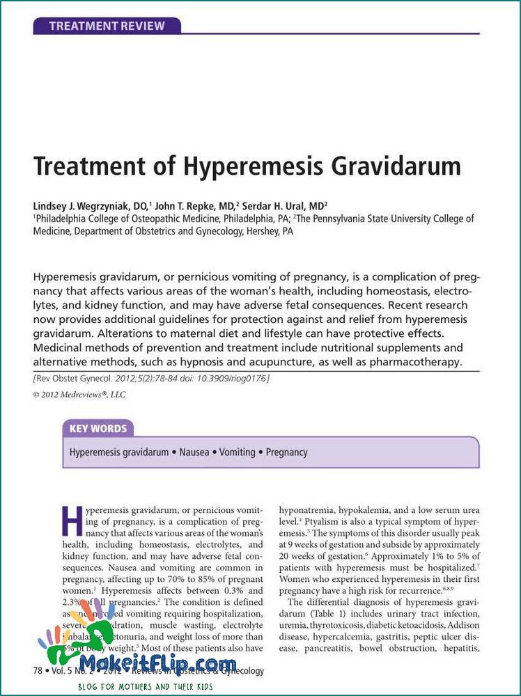 Hyperemesis Gravidarum Medication Treatment Options and Recommendations