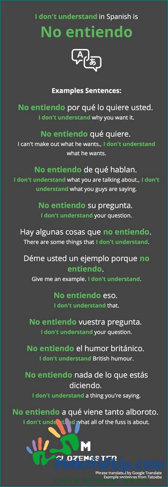 I don't understand in Spanish Tips and Tricks for Language Learners