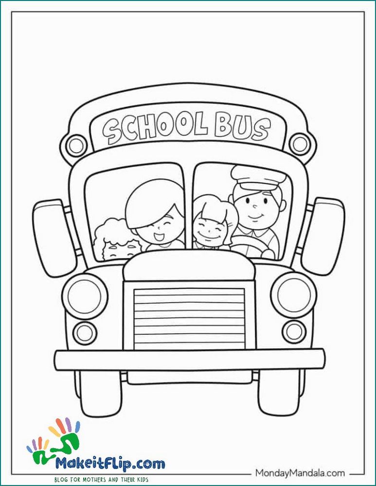 School Bus Coloring Page - Fun and Educational Activity for Kids